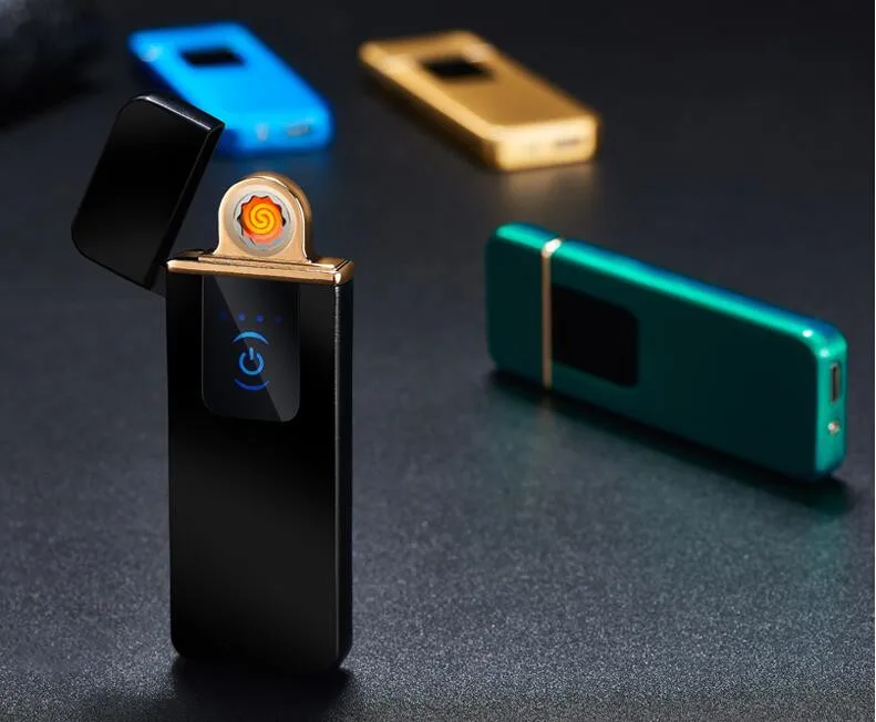 Новая Металлическая ветрозащитная электронная Usb зарядка Зажигалка для сигарет