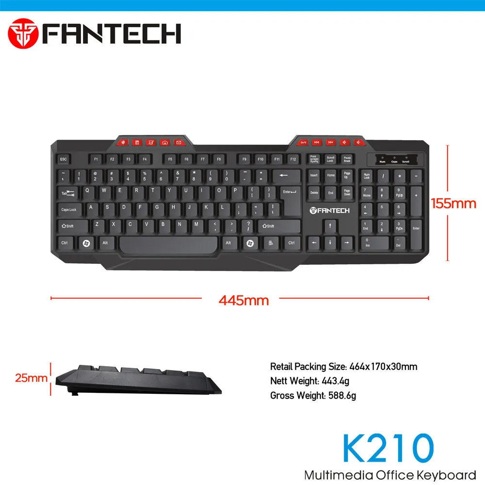 FANTECH K210 Multimedia Office Keyboad 9 FANTECH K210 Multimedia Office Keyboad 9