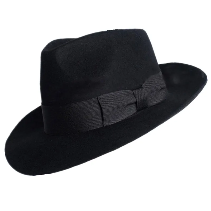 High Quality Woolen Hat Australian Wool 1:1 Michael Jackson Concert Dance Fedoras Classic Black Wide Brim Jazz Gentleman Hats Hats cb5feb1b7314637725a2e7: A