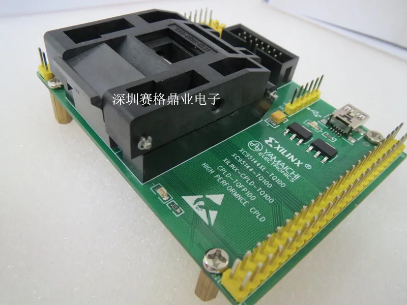 Clamshell XC95144XL-TQFP100 LQFP100-DIP100 YAMAICHI spacing 0.5mm IC Burning seat Adapter testing seat Test Socket test bench cable toner and probe