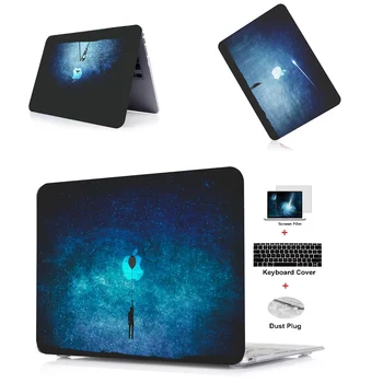 

4in1 Tablet shell pouch color Printing Hard Case cover For Apple Macbook Air 11 13 inch Pro Retina Touch Bar 12 13 15 inch