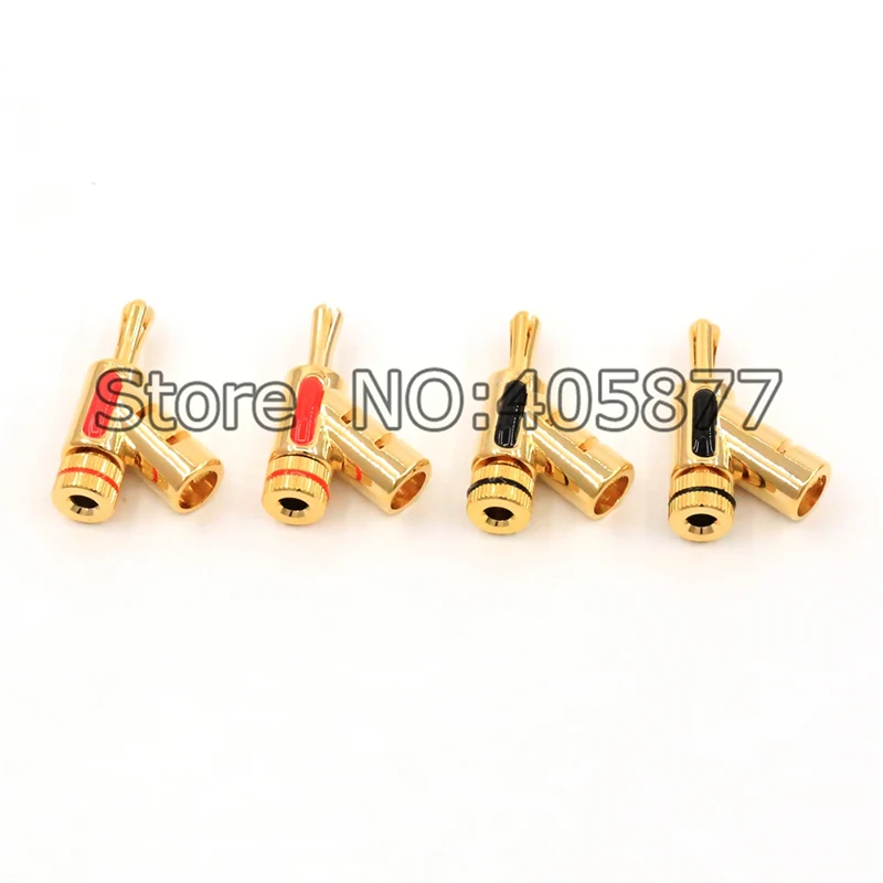 

Gold Plated Type Speaker Cable Plug Locking Banana Plug Connector HIFI Jack Audio Adapter 8pcs