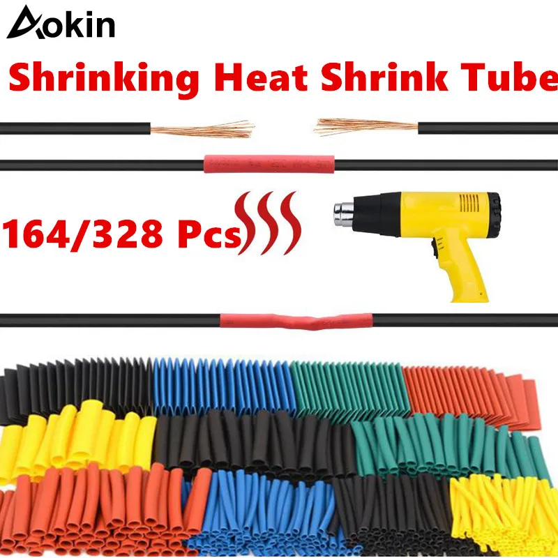 

Shrinking Heat Shrink Tube 328 Pcs Colorful 2:1 Polyolefin Tubing 164Pcs Sleeve Wrap Wire Set Tubing Wrap Sleeve Assorted 8 Size