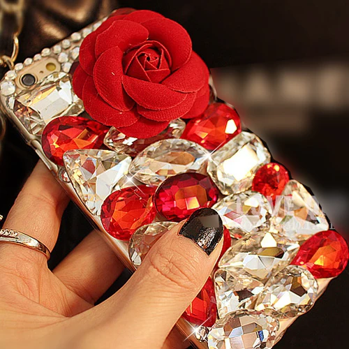 Хит продаж большой цветок DIY ошейник украшенный фальшивыми алмазами Bling Fundas чехол