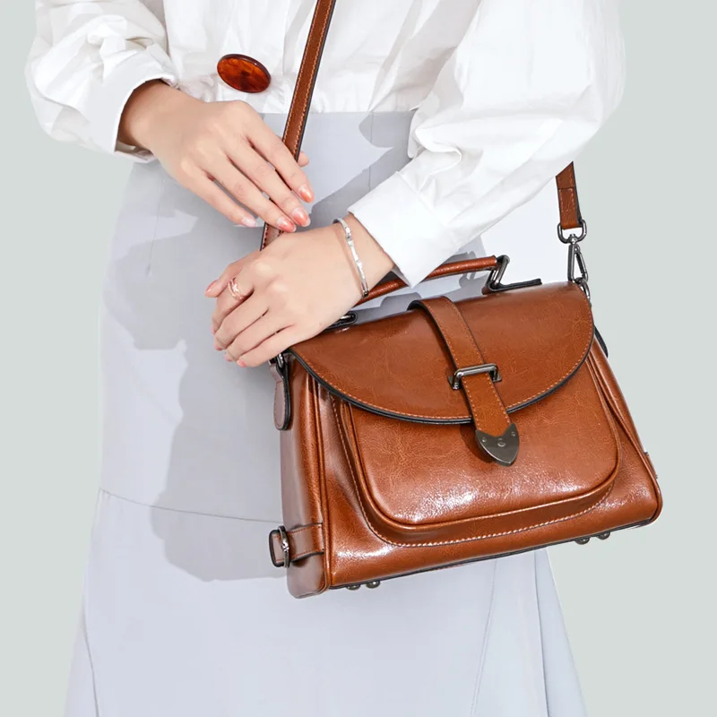 

The New Leather Bag and Single Shoulder Bag Fashion in 2019 Women's Bag Tide with European and American Style Handbags