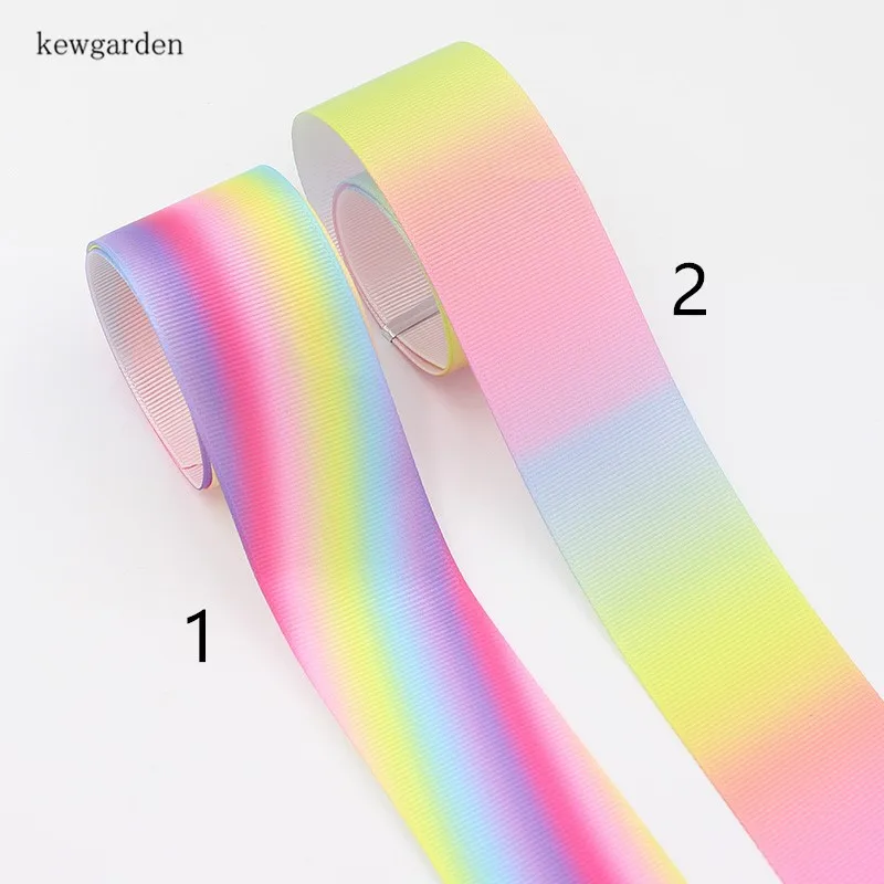 Kewgarden 38 / 25 мм 1-1/2 &quot/ 1&quot Цветные радужные корсажные ленты рандомный бант