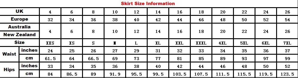 skirt size
