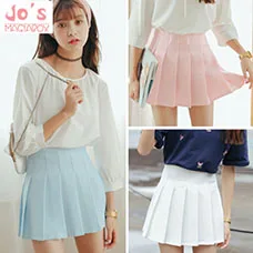 2018-hohe-Taille-Lolita-Denim-Plissee-r-cke-Harajuku-m-dchen-A-line-Mini-Sailor-Rock