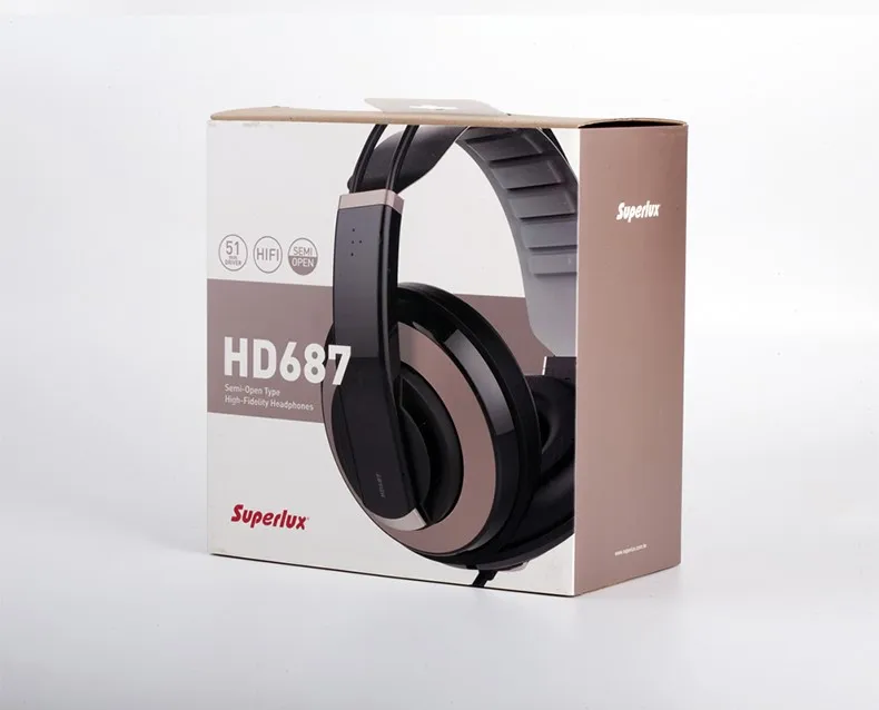 Superlux HD687 высококачественные Наушники Профессиональные полуоткрытые студийные стандартные динамические наушники мониторинг для диджеев глубокий бас