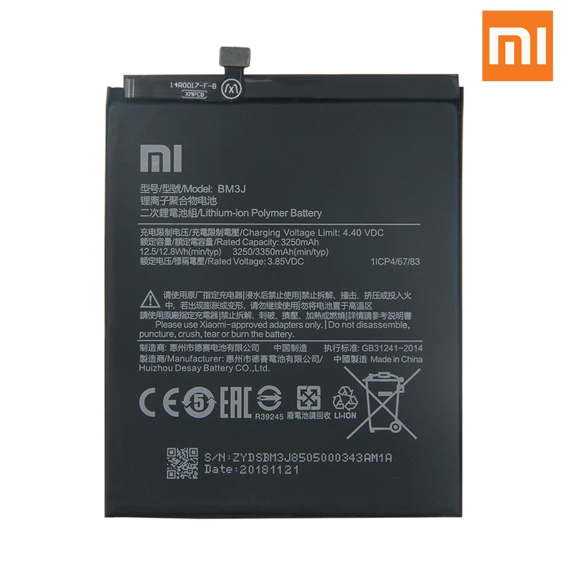 Xiao Mi Original Replacement Phone Battery BM3L For Xiaomi 8 Lite MI8 Lite Genuine Rechargeable Battery 3350mAh