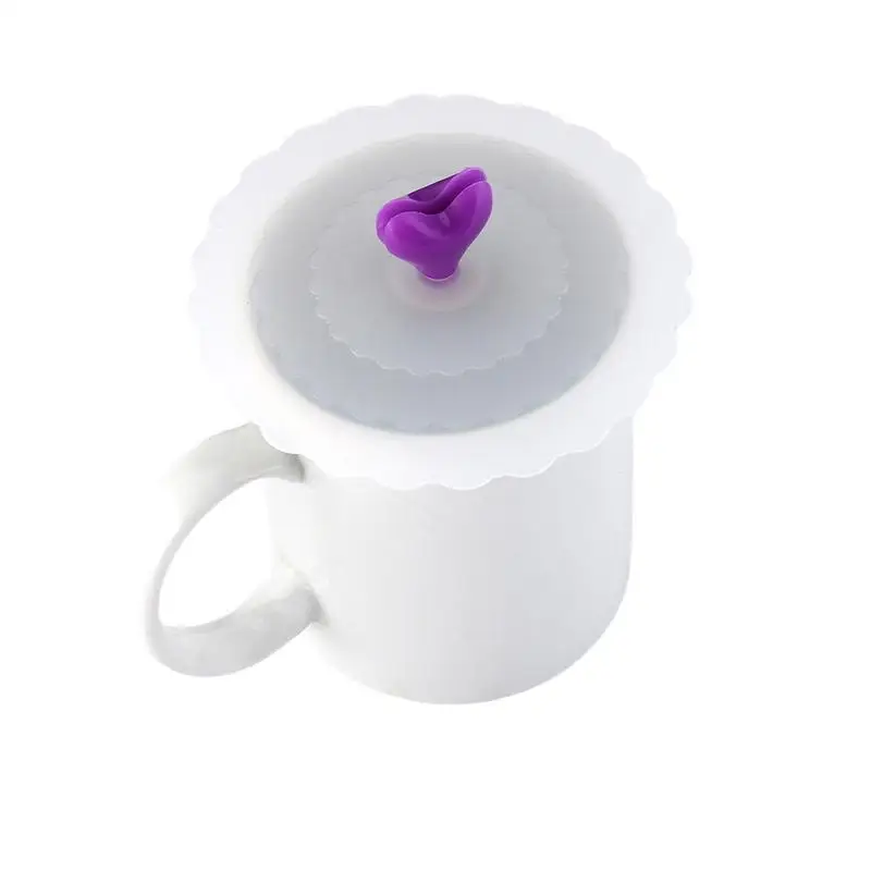Модная крышка для чашки, креативная силиконовая крышка для чашки, многофункциональная, термостойкая, безопасная, здоровая, Пылезащитная, декоративная крышка - Цвет: E