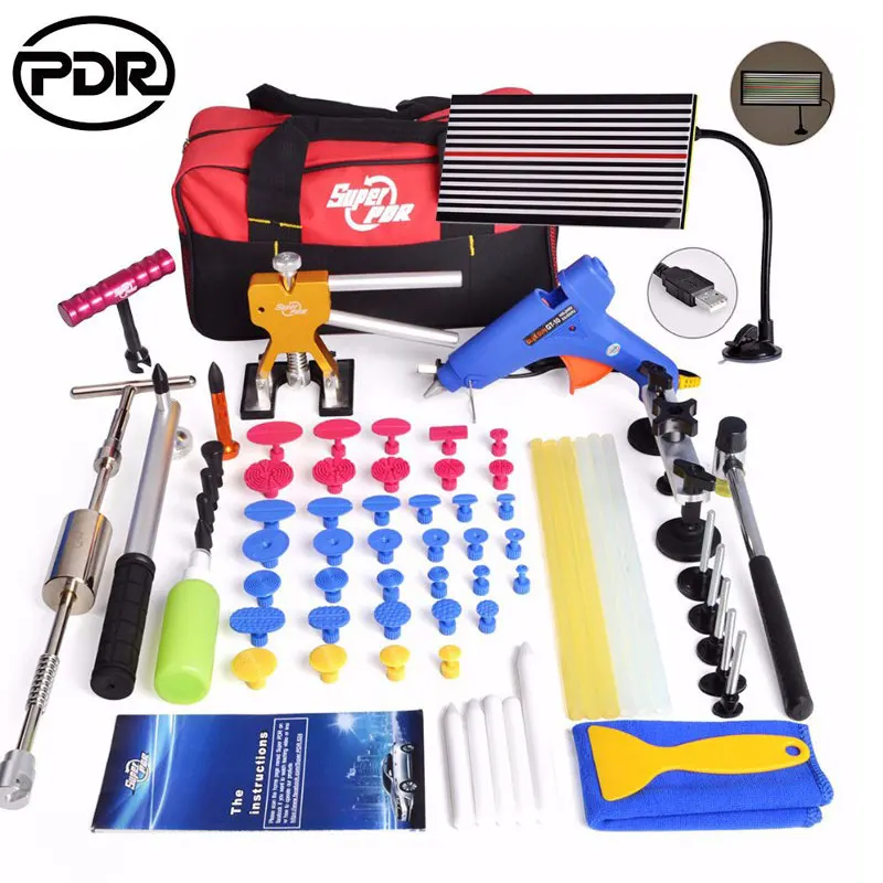 

PDR Tools For Car Tool Set Paintless Dent Repair Tools Dent Puller LED Lamp Reflector Board Hand Tool Set PDR Kit