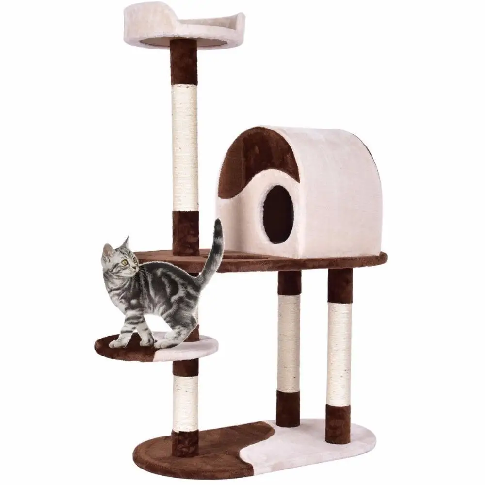 

Golpus 48" Cat Tree Kitten Activity Tower Pets Furniture Condo with Perches Wood Cat Jumping Climbing Kitty Tower Posts PS7014