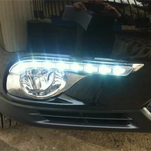 Автомобильный мигающий 1 комплект DRL для Toyota Highlander 2012 2013 дневные ходовые огни Противотуманные фары с желтым сигналом trun