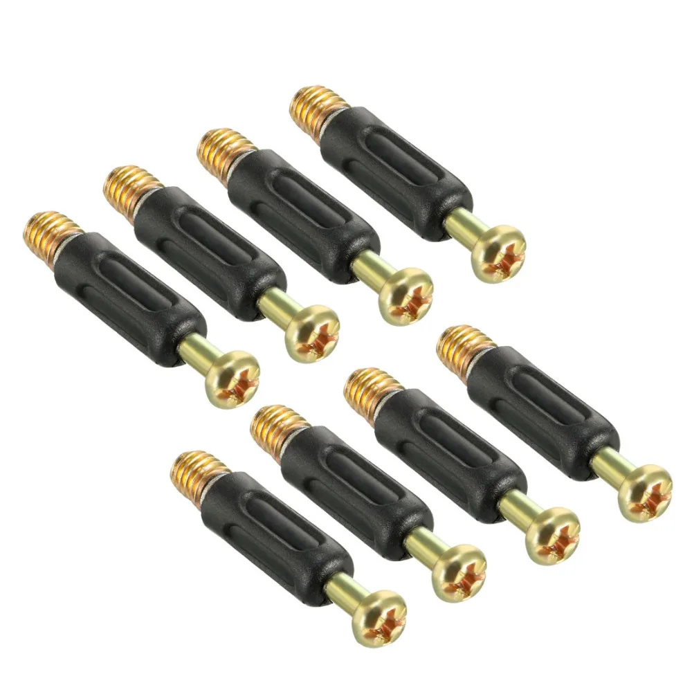 Uxcell 8pcs Furniture Connecting Cam Fitting 6mm Thread Bolts Dowels Screws Accessory Fastener 35x7mmm