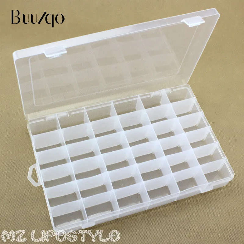 

36 detachable grids clear plastic storage box plastic transparent Storage Organiser Container large container box with lock