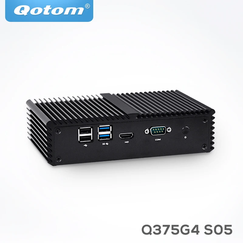 Промышленный PC шлюз межсетевой экран маршрутизатор, Core I7 5500U AES-NI, 4 гигабит, сетевые карты QOTOM-Q375G4