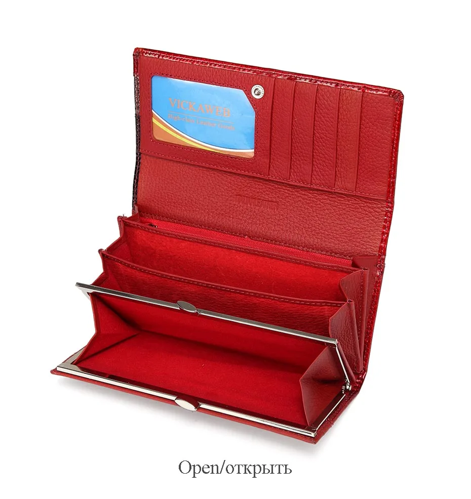 VICKAWEB Wallet Female Patchwork Long Women Wallets Genuine Leather Purses Ladies Vintage Hasp Purse Alligator Standard Wallets-AE150-1-020