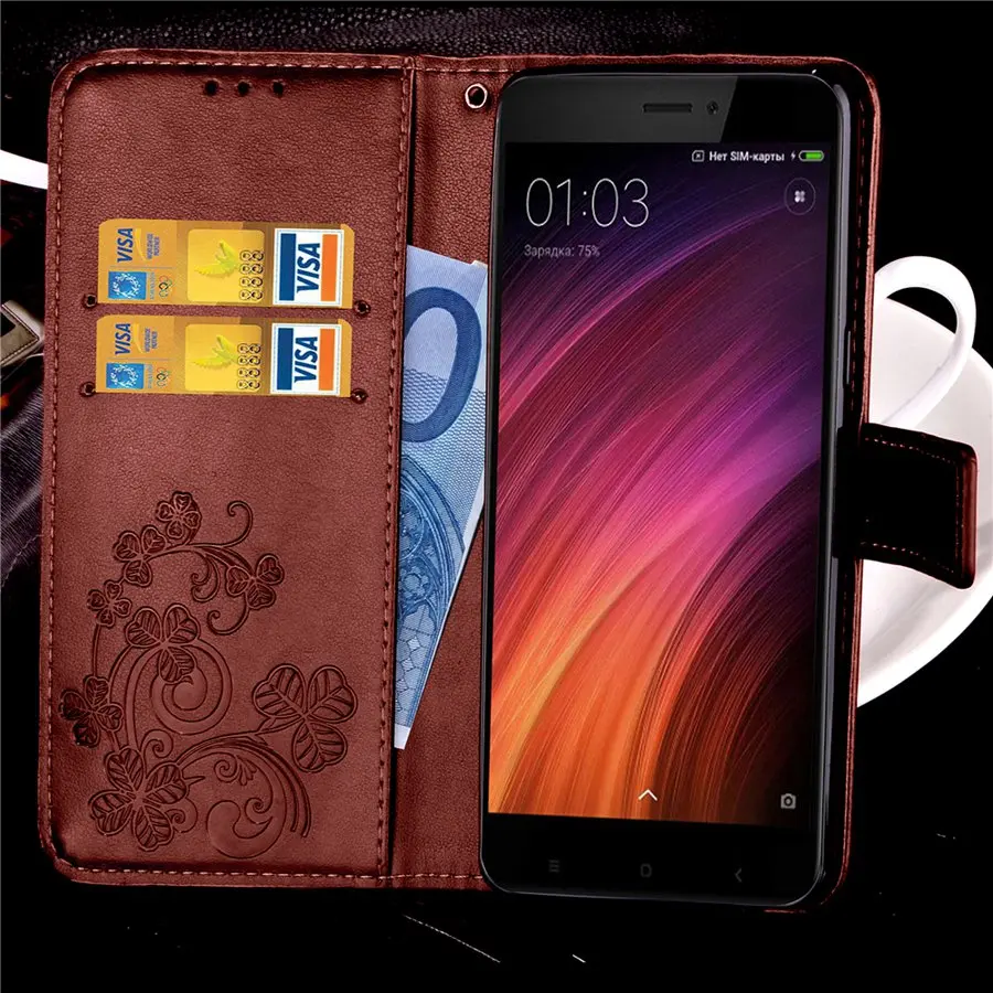 Чехол-книжка для Xiaomi Redmi 4X из искусственной кожи чехол для Xiaomi Redmi 4X высококачественный чехол-книжка с подставкой и отделением для карт чехол для телефона s