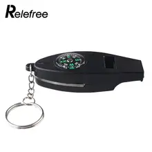 Relefree 4 в 1 Мини карманный термометр свистки Лупа с компасом инструмент для выживания кемпинга оборудование для альпинизма