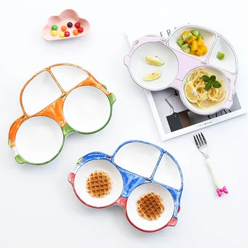 

Creative Cartoon Food Truck Ceramic Plate Dish Children's Porcelain Tableware Food Container Dinner Set