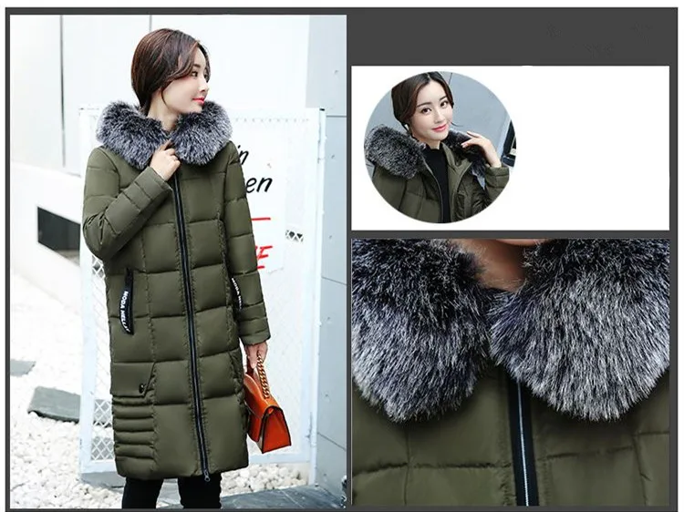 Winter Jacket Women Women's Parkas Long Coat Parka Women 2018 With Artificial Fur Collar Hooded Cotton Coats And Jackets LZ970 (23)