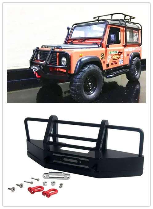 

GWOLVES Metal Front Bumper Collision avoidance with Trailer Buckle for 1/10 RC4WD D90 Axial SCX10 RC Rock Crawler RC parts