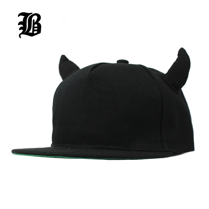 [ФЛБ] Новый 2015 модные мужские женские кости Gorras snapbacks в маленькие рога дьявола уши Хип-Хоп бейсболки кепки женские шляпы