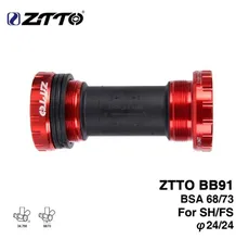 ZTTO BB91 External Bearing Bottom Brackets for Bicycle BSA68 68 73 Thread For Parts Prowheel 24mm Crankset Waterproof CNC MTB ztto bicycle bottom bracket bb109 bb68 bsa68 bsa73 mtb road bike parts for parts 24mm k7 22mm gxp crankset