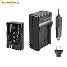 Powtree For Canon 7.2V 2800mAh LPE6 LP E6 LP-E6 Camera Battery + Charger Replacement EOS 5D Mark III 5D Mark IV 60D 70D 80D 6D meike mk 5d4 multi power battery grip pack for eos 5d mark iv as bg e20 replacement works with lp e6 battery
