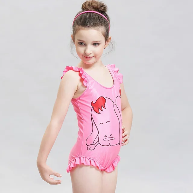 cute baby girl swimwear one piece pattern girls swimsuit kid/children
