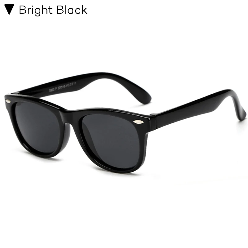 Longkeperer Красочные Гибкие очки Детские поляризованные очки дети высокого качества HD объектив Детская безопасность Покрытие Зеркальные очки - Цвет линз: C11 Bright Black