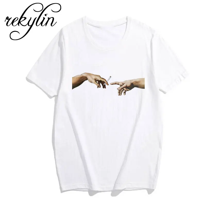 

Michelangelo Cappella Sistina Harajuku Ulzzang Tumblr Women T-shirt Summer Funny Print Hip Hop T-shirt Streetwear Casua Tops Tee