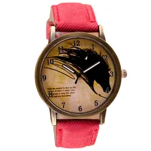 Женские часы лучший бренд класса люкс Мода Willby винтажные короткие картины лошадь часы кварцевые наручные часы 161213 Прямая