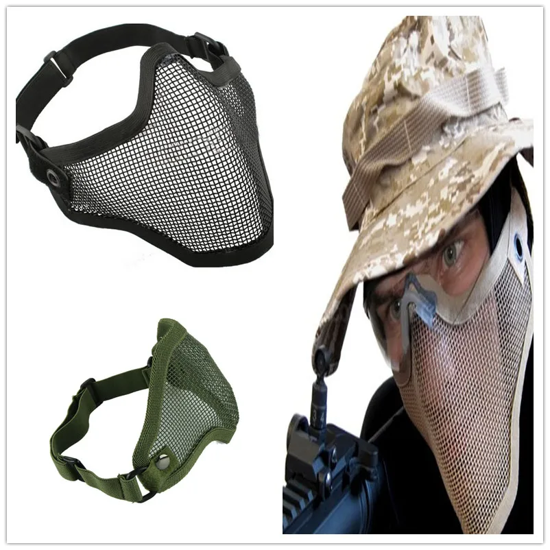 

Delicate New Arrival Iron Face Airsoft Mask Metal Wire Mesh Lower Half Mask Hot Selling