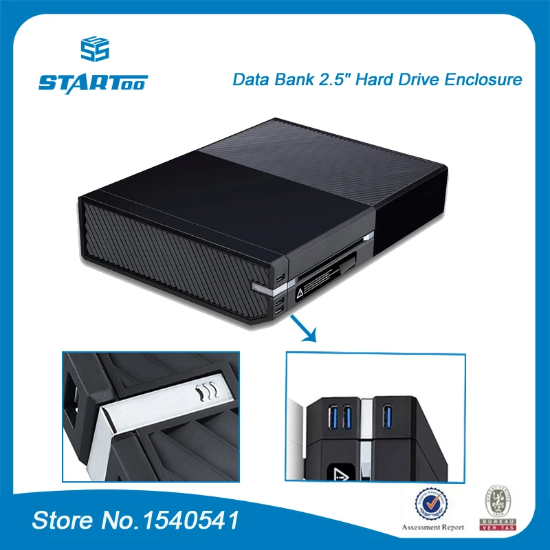 Hard Drive Storage Enclosure with 3 Front USB 3.0 Ports