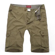 Мужские шорты Карго, большие размеры 29-46, хлопковые свободные шорты, военные армейские шорты с несколькими карманами, пляжные шорты, повседневные штаны