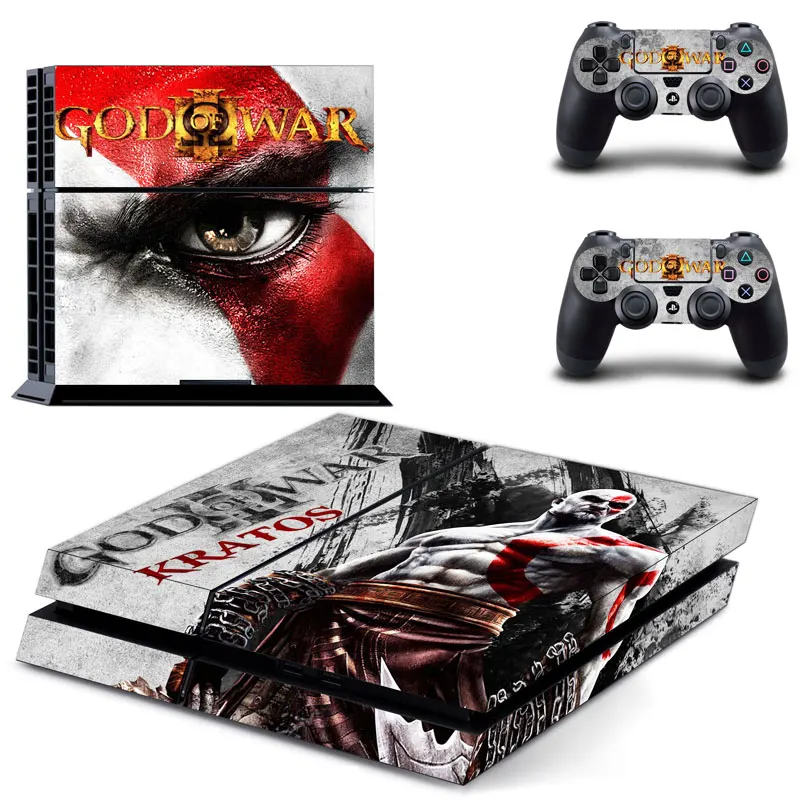 Виниловая наклейка на кожу игровой God of War PS4 для консоли Playstation 4 и 2 контроллера |