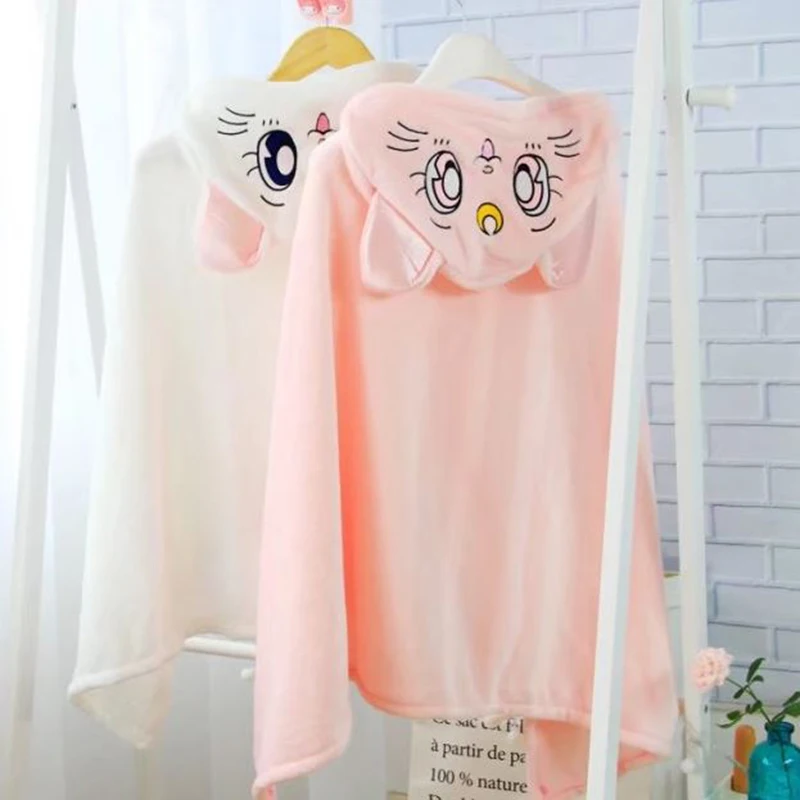 

1 pc useful plush toy anime Sailor Moon Luna cat cloak tippet shawl soft flannel office rest sleeping girl gift