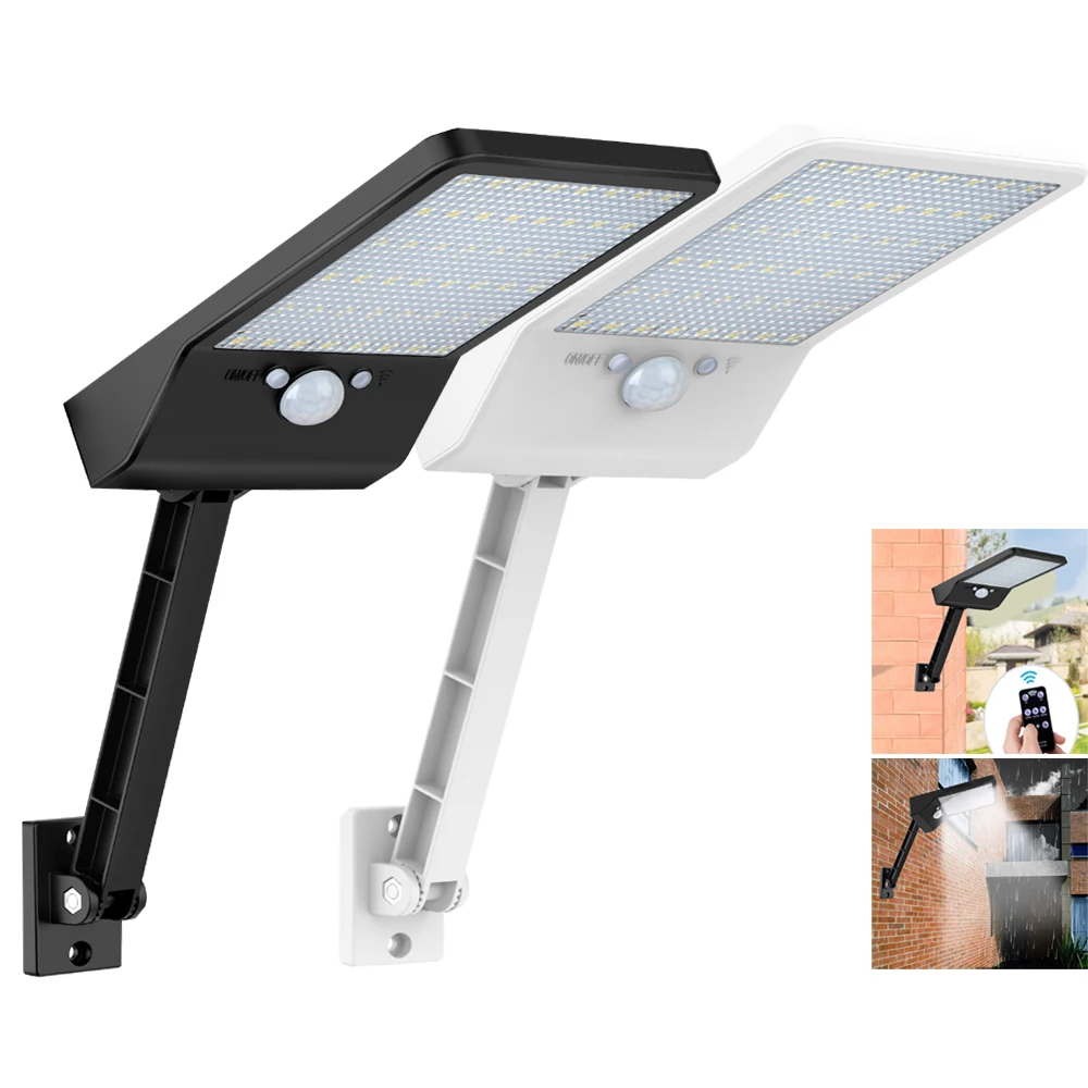 

48 LED Solar Lamp Outdoor Waterproof Street Light 3 Modes rotable bracket IP65 remote control PIR Motion Sensor Wall