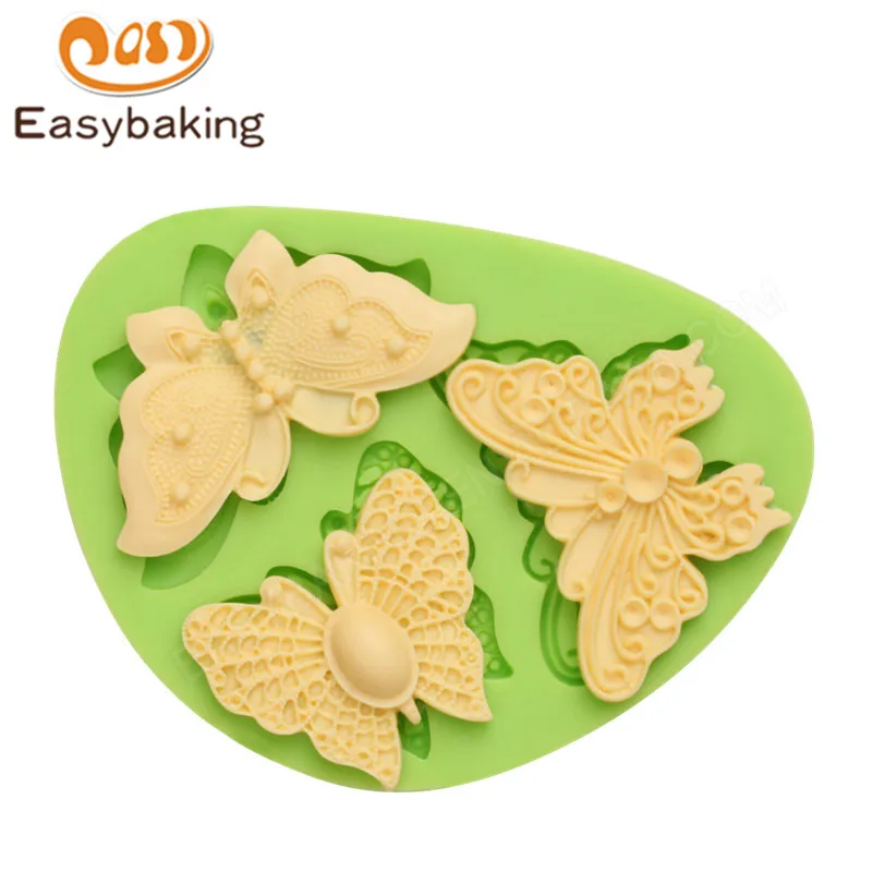 ES-0205 Filigree Butterflies Silicone Molds Fondant Mould for cake decorating