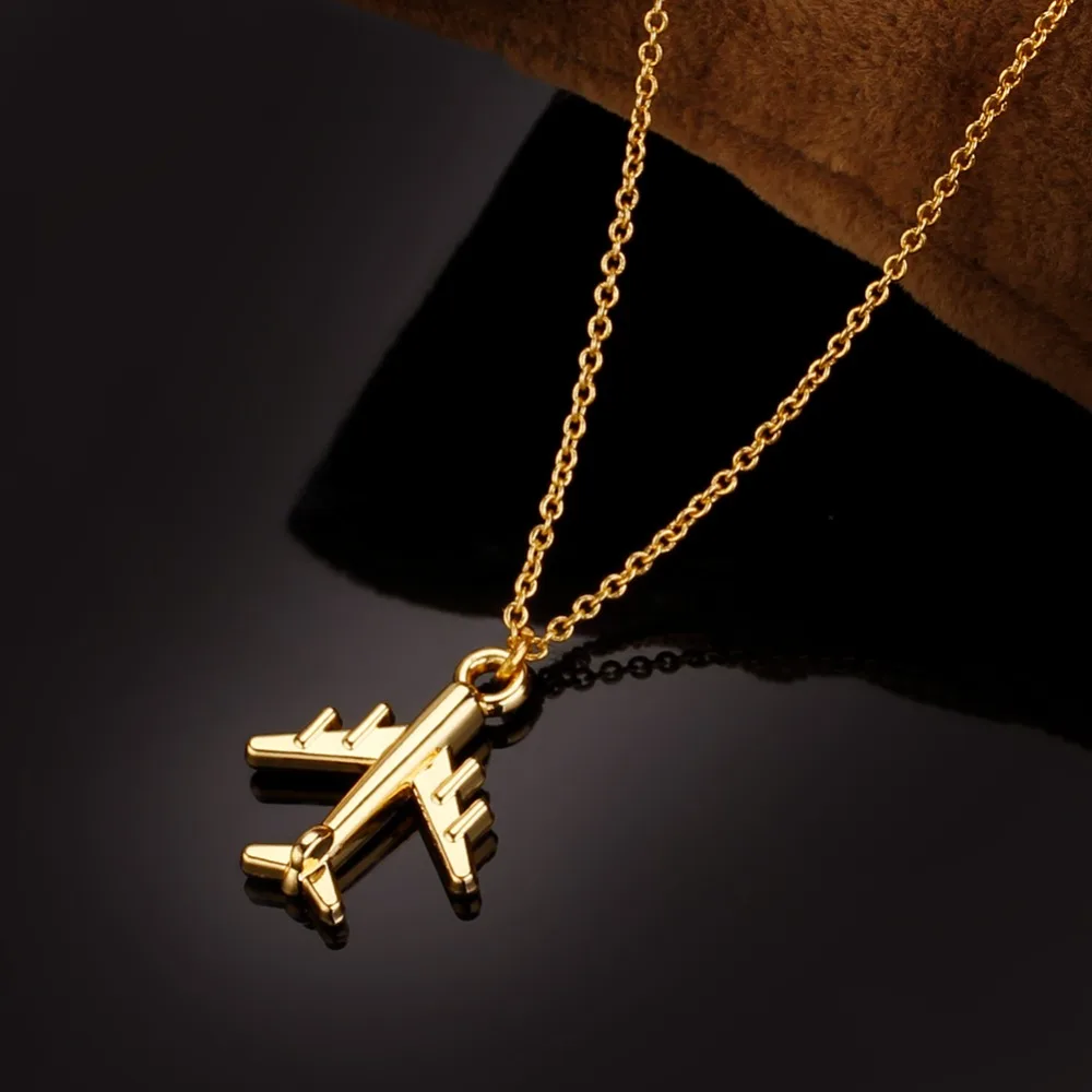 

1Pcs 2019 Handmade Silver Color Airplane Pendant Necklace Aircraft Choker Alloy Clavicle Chain For Women Men Jewelry Brincos