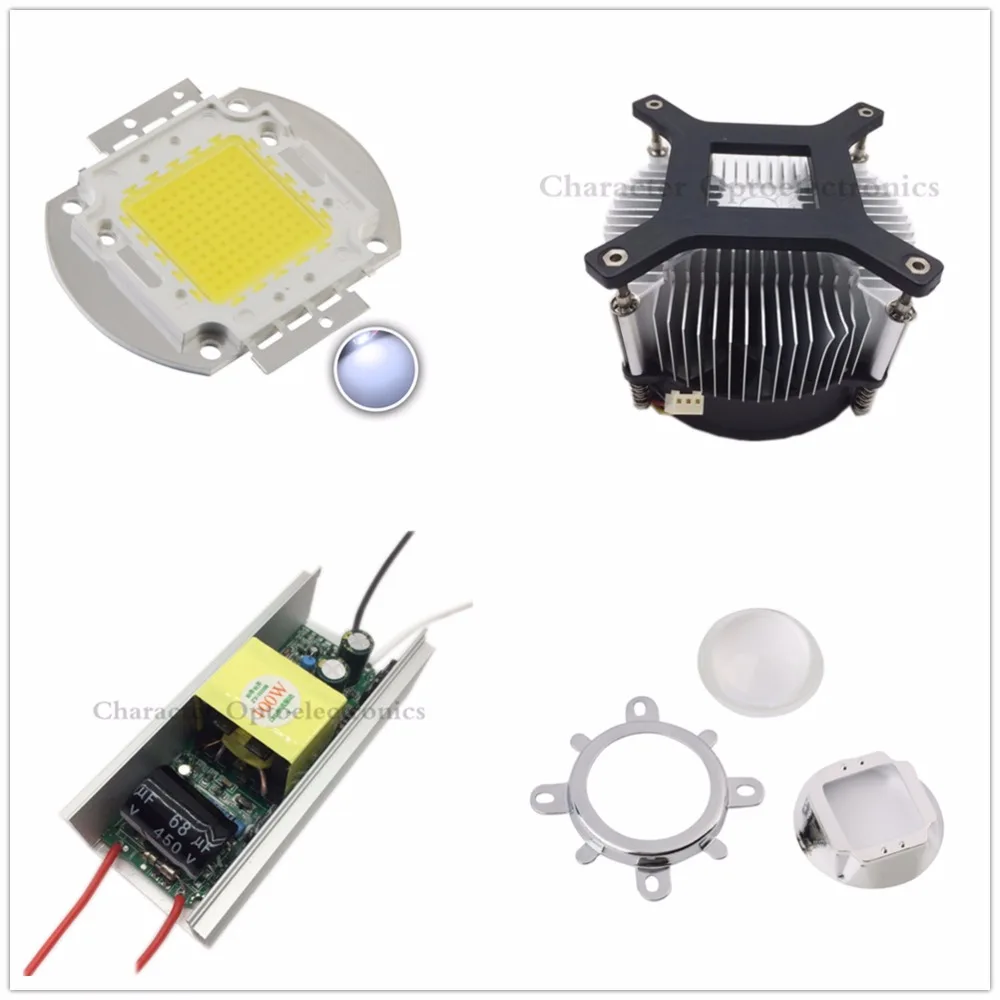 

100W 100Watt High Power White LED Light + Heatsink Cooler+100W LED Driver