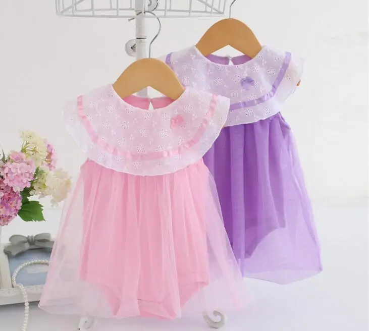 Reborn baby doll clothes accessories Back button Round collar dress