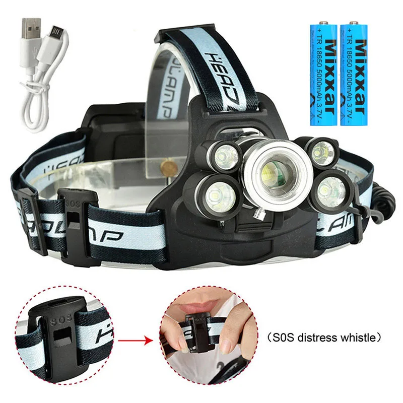 

LED Headlight Headlamp Super Bright 50000LM T6 Zoom Rechargeable 18650 battery Fishing/Hiking torch Head Lamp Light dropshipping