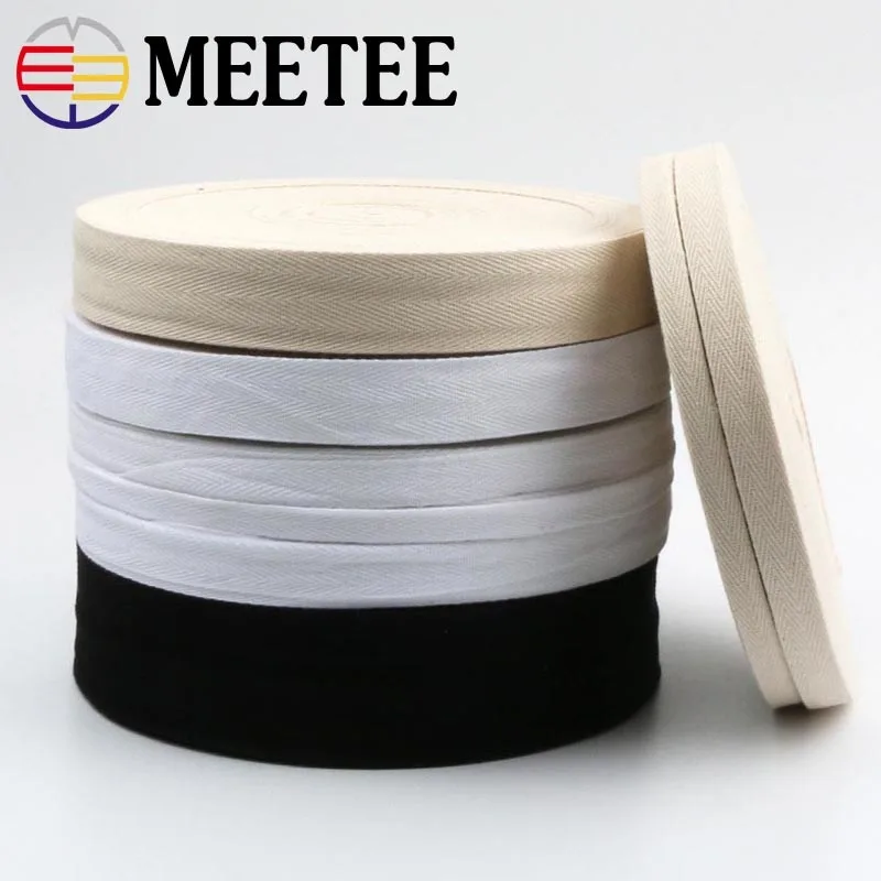50Yards Meetee Belt Bag Hemming Ribbon Cotton bing Tape Bias Binding