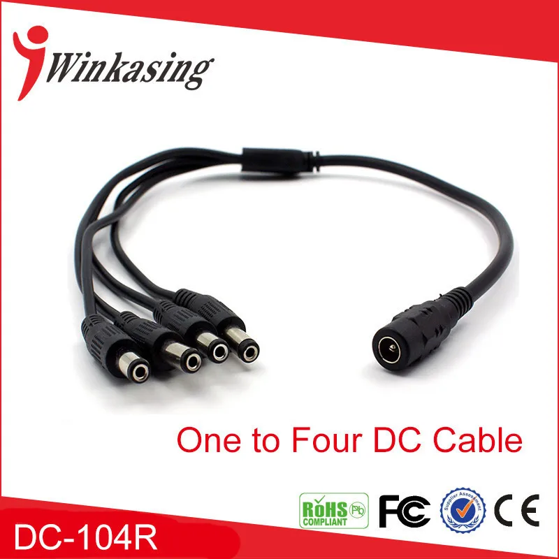 

Free Shipping High Quaility DC 1 Female to 4 Male Power Splitter Cable Jack For Camera 5.5*2.1 ,CCTV Accessories