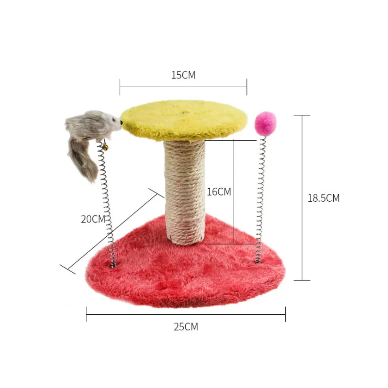 2-Lay дерево для кота рамка Когтеточка Зажимная панель с эластичной мышкой игрушки для котят деревянный треугольник снизу прыжки стоящая рамка