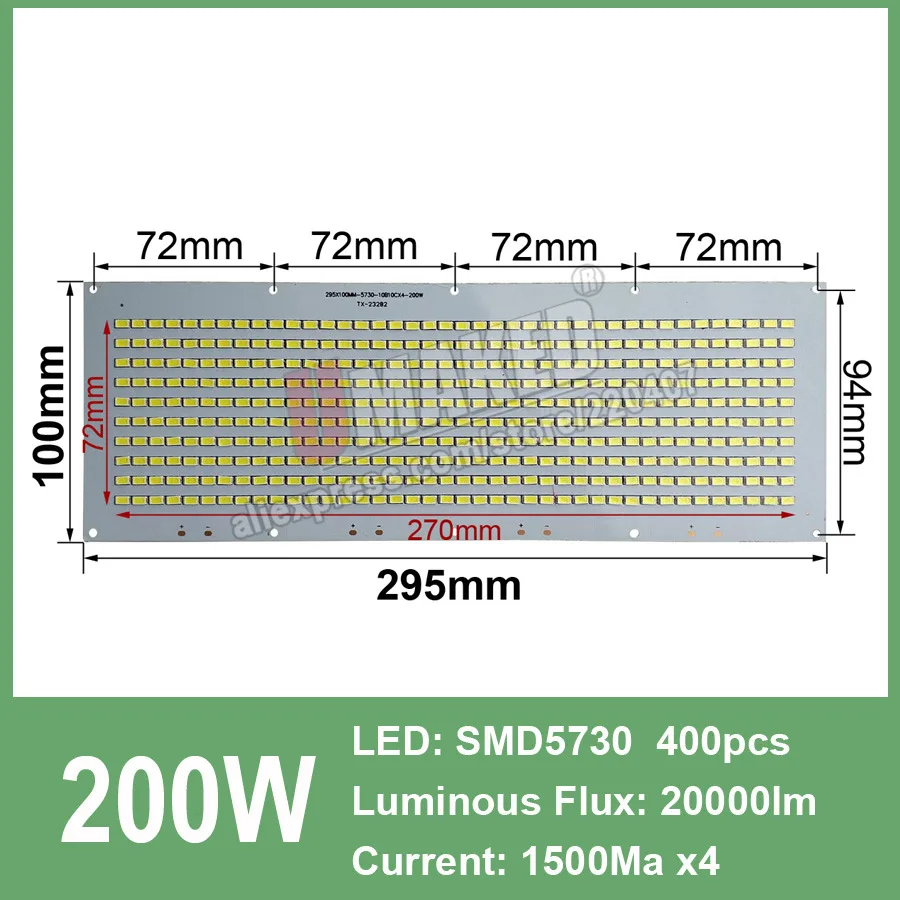 Светодиодный прожектор PCB 200 Вт 150 Вт 100 Вт 50 Вт 30 Вт 20 Вт 10 Вт SMD5730 светодиодный щит, светодиодный источник освещения для Светодиодный прожектор - Испускаемый цвет: 200W