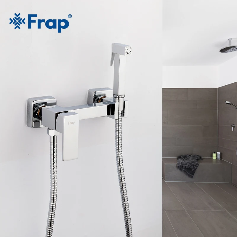 

Frap 6 styles Brass Single Cold & Cold hot Water Corner Valve Bidet faucets Function square Hand Shower Head Tap Crane for woman